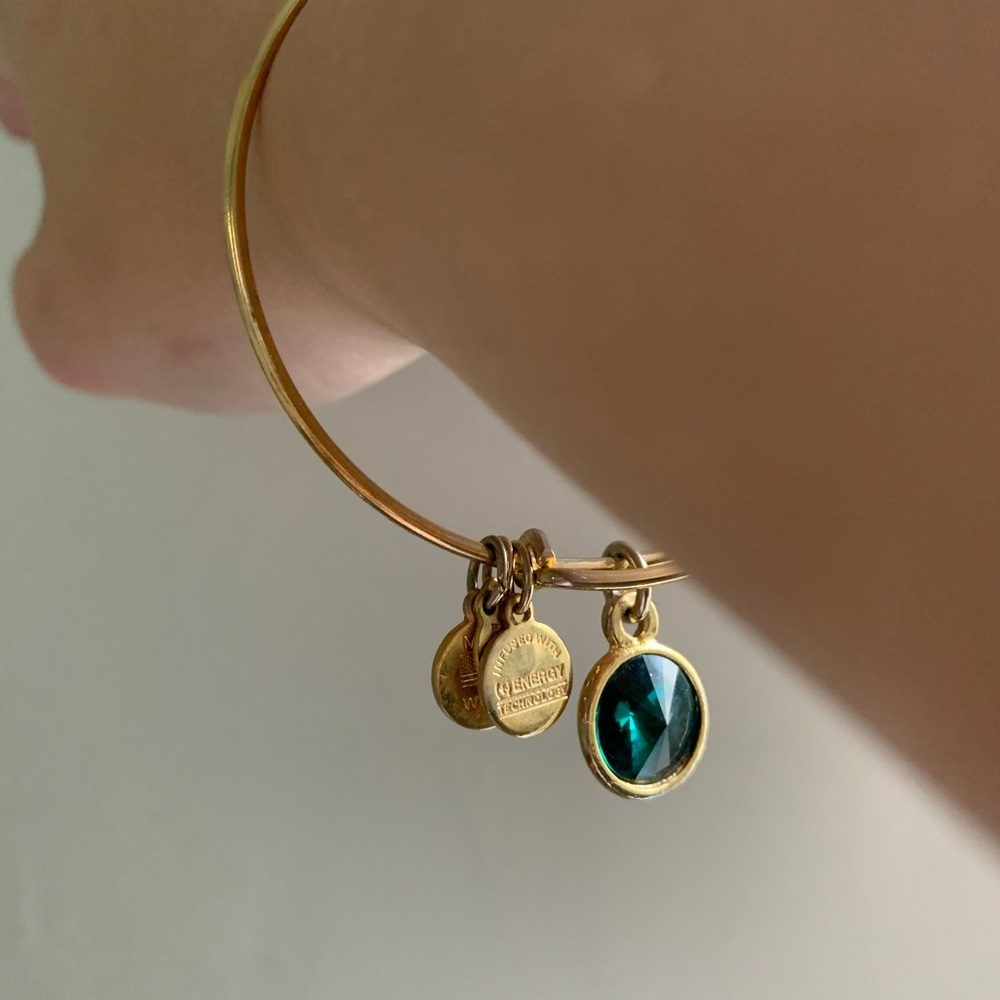 Alex and Ani Emerald Birthstone Charm Bangle